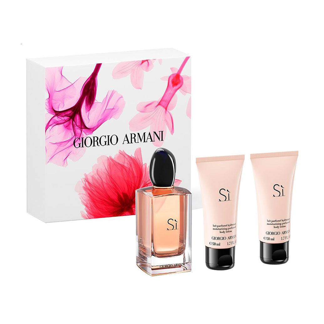 Парфумований набір жіночий Giorgio Armani Si Set (парфумована вода, 100 мл + гель для душу, 50 мл + лосьйон, 50 мл)